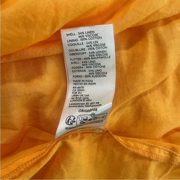 Anthropologie One-Shoulder Linen Blend Mango Mini Dress, Size XL, NWT - Picture 12 of 13